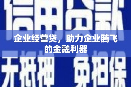 米东企业经营贷，助力企业腾飞的金融利器