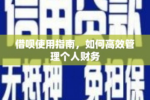 米东借呗使用指南，如何高效管理个人财务