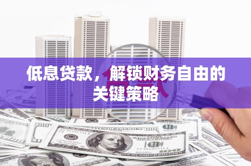 米东低息贷款，解锁财务自由的关键策略