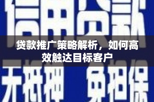 米东贷款推广策略解析，如何高效触达目标客户