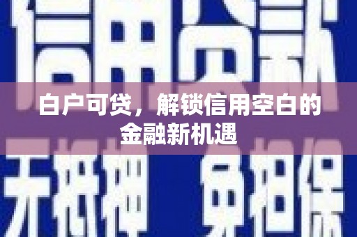米东白户可贷，解锁信用空白的金融新机遇