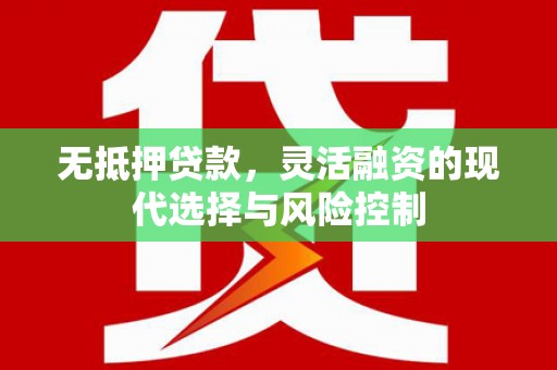 米东无抵押贷款，灵活融资的现代选择与风险控制