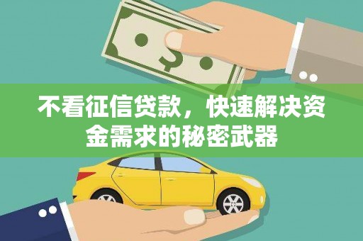 米东不看征信贷款，快速解决资金需求的秘密武器