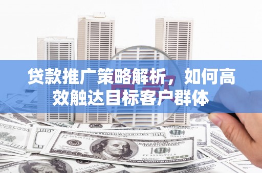 米东贷款推广策略解析，如何高效触达目标客户群体