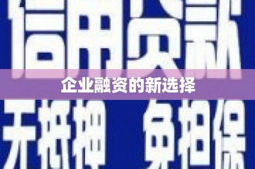 米东企业融资的新选择
