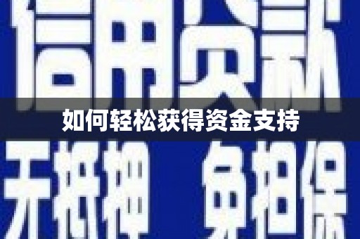 米东如何轻松获得资金支持