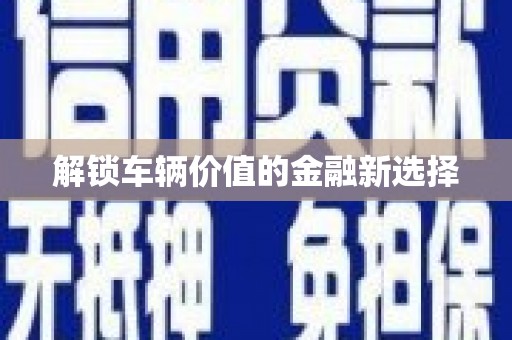 米东解锁车辆价值的金融新选择